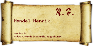 Mandel Henrik névjegykártya