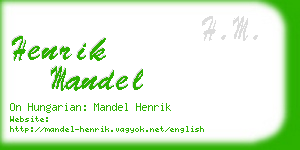 henrik mandel business card